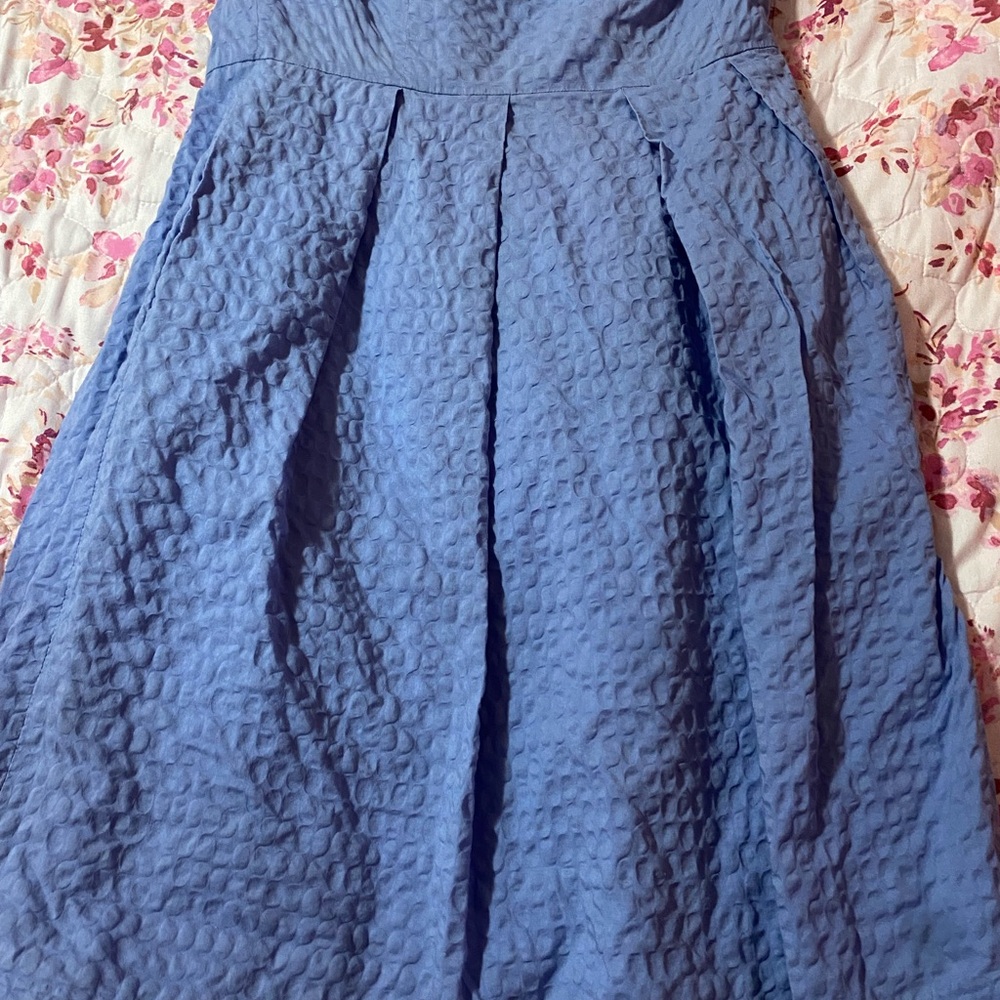 J. Crew Blue Textured A-Line Skirt